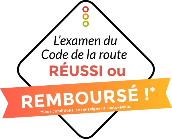 Label examen du code de la route réussi ou remboursé